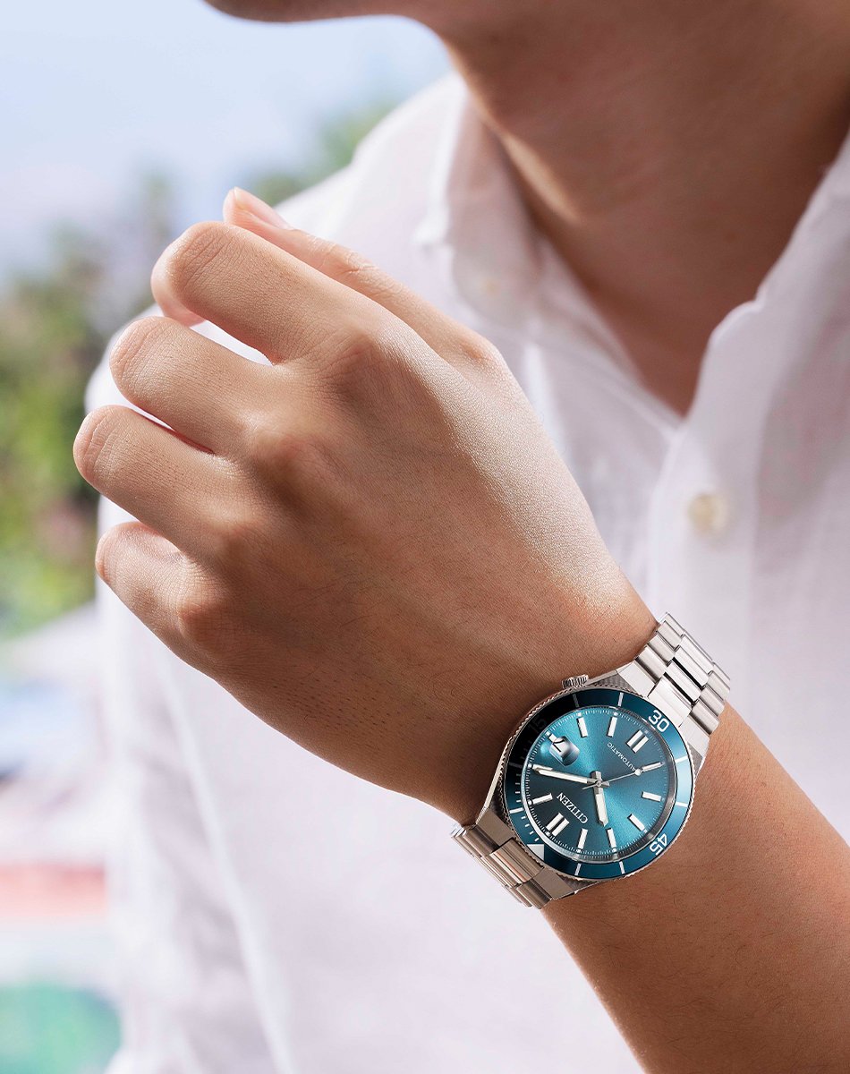 Citizen – Tsuyosa Shore, Edelstahluhr im Taucheruhren-Stil