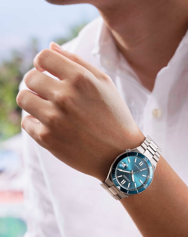 Citizen – Tsuyosa Shore, Edelstahluhr im Taucheruhren-Stil