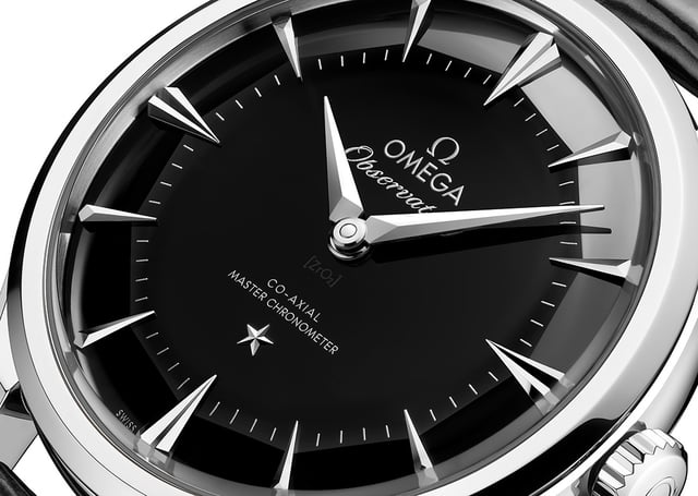 Omega Constellation Observatory, Ref. 140.13.39.21.01.001, Stahluhr mit schwarzem Zifferblatt