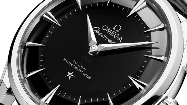 Omega Constellation Observatory, Ref. 140.13.39.21.01.001, Stahluhr mit schwarzem Zifferblatt