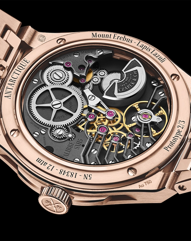 Czapek – Antarctique Mount Erebus Rare Stones, Luxusuhr aus Gold mit Manufakturkaliber und Mikrorotor