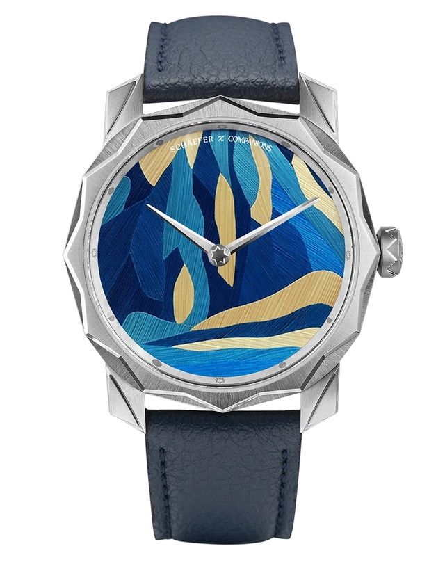 Schaefer & Companions – Solune Grand Art Antarctica Straw Marquetry, Automatikuhr mit kunstvollem Zifferblatt