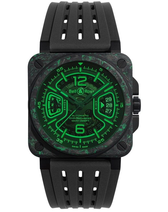 Bell & Ross – BR-X3 Night Vision, quadratische Automatikuhr mit Leuchtmasse 