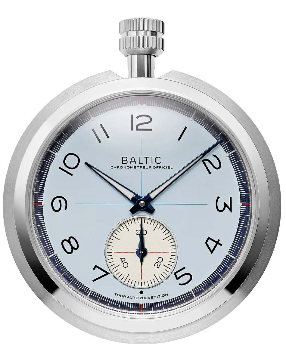 Baltic – Rally Timer Tour Auto 2026, moderne Taschenuhr aus Edelstahl
