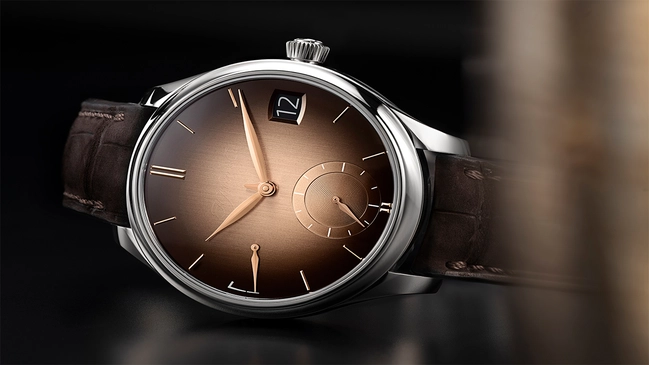 H. Moser & Cie. – Endeavour Perpetual Calendar Smoked Salmon, Luxusuhr mit braunem Verlaufszifferblatt