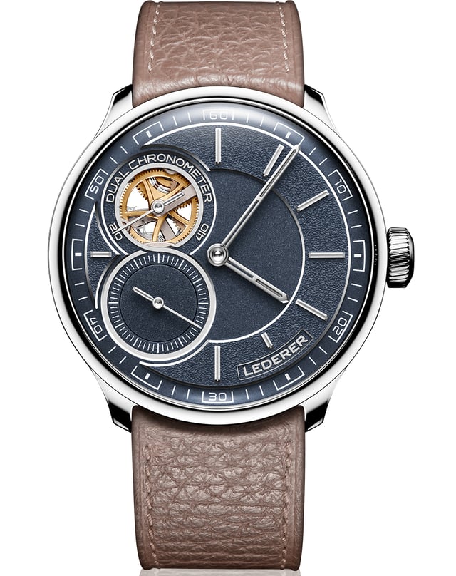 Central Impulse Chronometer von Bernhard Lederer, Luxusuhr mit teilskelettiertem Zifferblatt