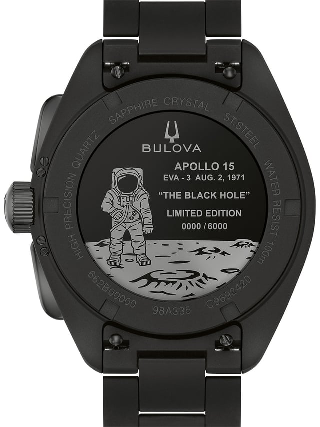  Bulova Lunar Pilot Black Hole: Bodenansicht Gehäuseboden
