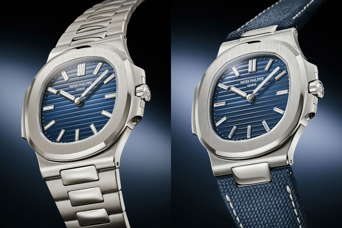 Zwei Versionen der Patek Philippe Nautilus Ref. 5810/1G und 5810G
