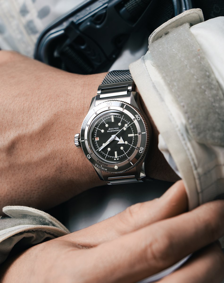 Serica Ref. 5330 Dive Chronometer, Taucheruhr aus Edelstahl mit Datumsanzeige