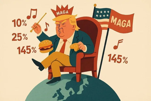 Trump auf dem Thron der Zölle: Wenn Handelspolitik zur Karikatur wird