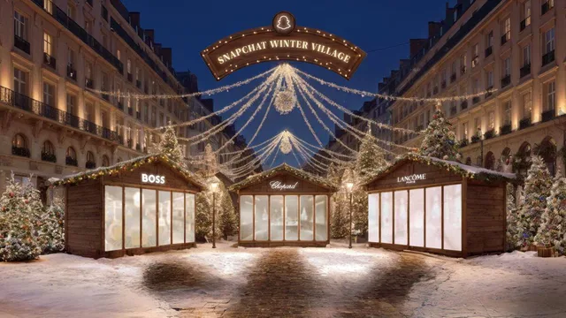 Boss, Lancôme und Chopard laden via Snapchat zum virtuellen Bummel über den Weihnachtsmarkt ein.