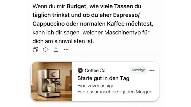 Bald bei ChatGPT: Anzeigen